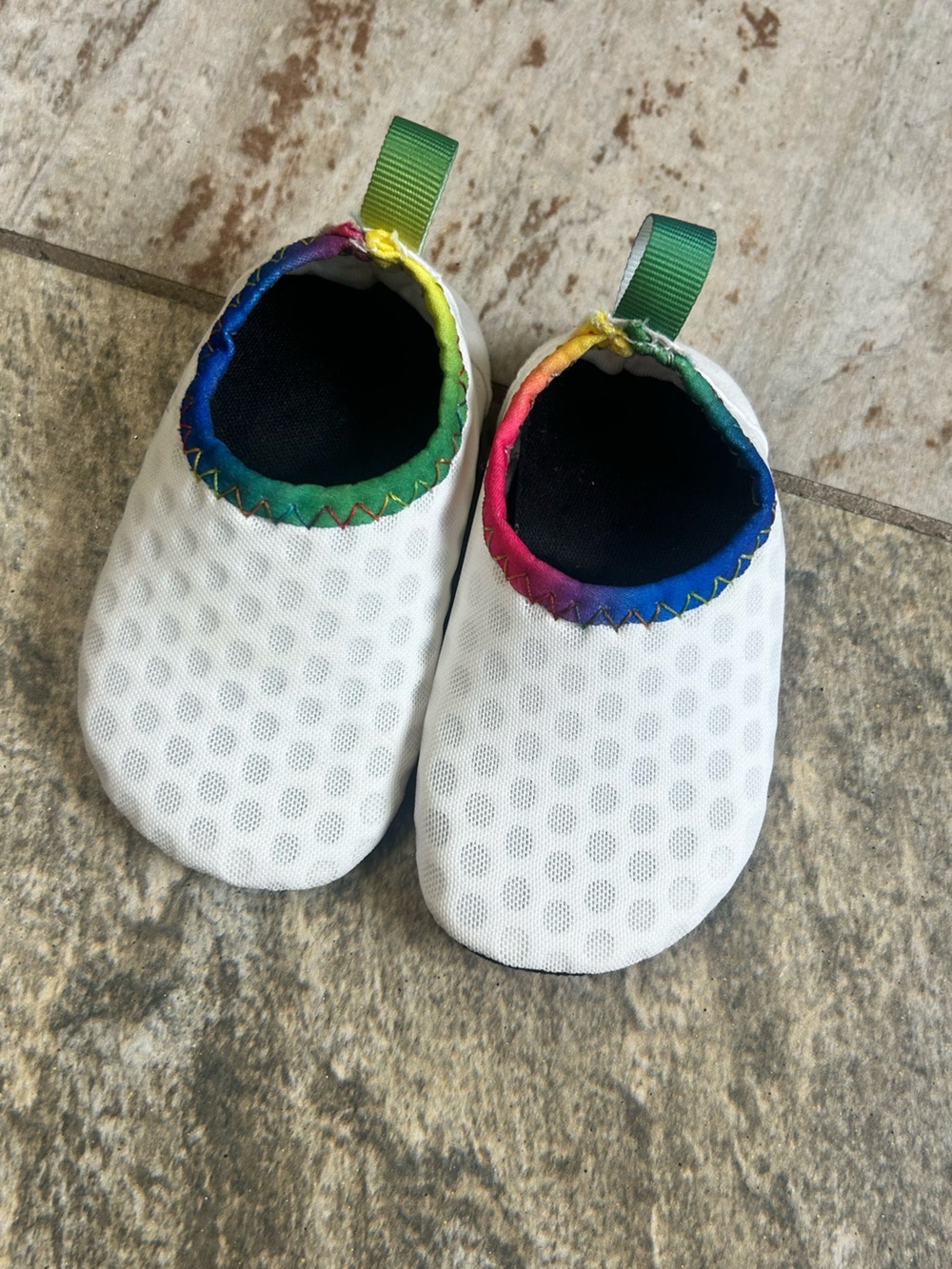 Baby Swim Water Shoes with Rainbow Trim 6-12 Months